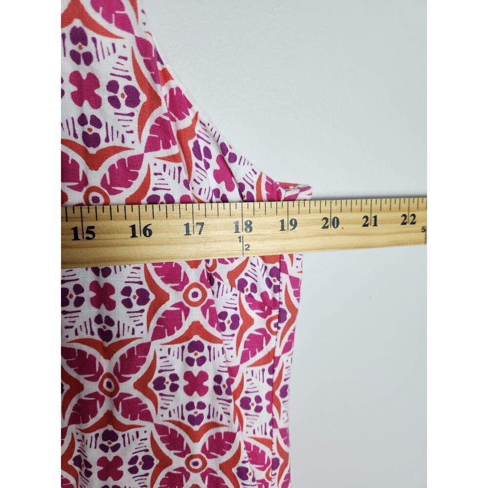 Tommy Bahama Tropical Terazza Linen Shift Dress Pink Mandala sz L beach boho - Picture 10 of 11